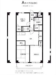 ラフィーネ港北 3DKの間取図画像