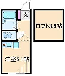 レオガーデン ワンルームの間取図画像