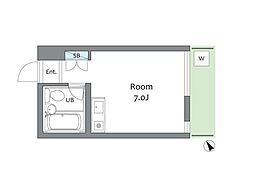 シュロス日吉 ワンルームの間取図画像