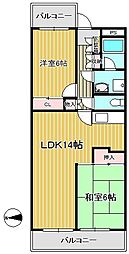 グレース新城 2LDKの間取図画像