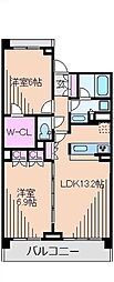 ブローテ大倉山 2LDKの間取図画像