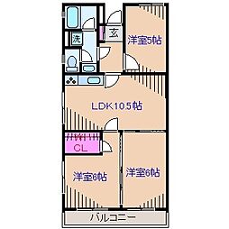 ラグランデ菊名 3DKの間取図画像