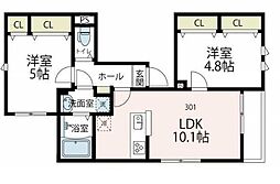 ピアト リザイア 1LDKの間取図画像