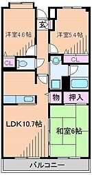 フォンテーヌ綱島 3LDKの間取図画像