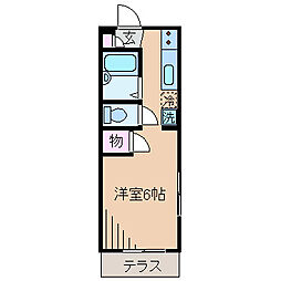 ビラウェリタス 1Kの間取図画像