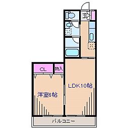 メゾン錦ヶ丘 1LDKの間取図画像