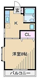 メゾン富士塚 1Kの間取図画像