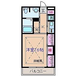 リブリ・ピーチテラス綱島壱番館 1Kの間取図画像