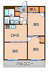 ユーティーオグラ 3DKの間取図画像