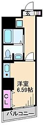 CourtTower新横浜 ワンルームの間取図画像