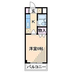 イシモトビル 1Kの間取図画像