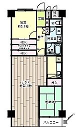 横浜鶴見東寺尾ハイツA棟 2LDKの間取図画像