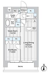 GOTEN武蔵小杉 2LDKの間取図画像