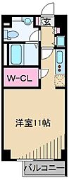 AzaleeK.2 ワンルームの間取図画像