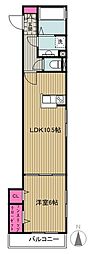 セジュール武蔵新城 1LDKの間取図画像