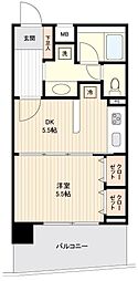 アールケープラザ新横浜2 1DKの間取図画像