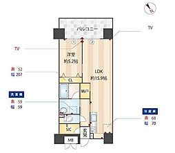 ニューガイア川崎No.70 1LDKの間取図画像