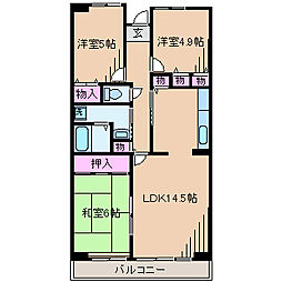 KDXレジデンス日吉 3LDKの間取図画像