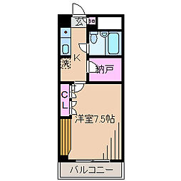 レジーナホール 1Kの間取図画像