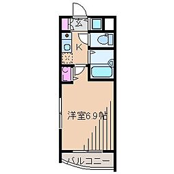 バージュアル横濱妙蓮寺 1Kの間取図画像