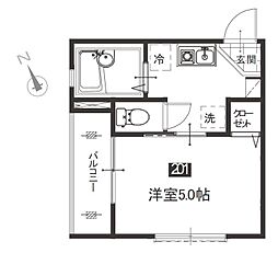 メルディア鹿島田 1Kの間取図画像