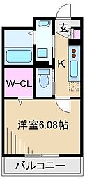 マレアガーデン新横浜F 1Kの間取図画像