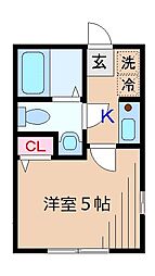 ColorzHiyoshi 1Kの間取図画像