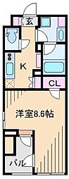 スタイリオ元住吉2 1Kの間取図画像