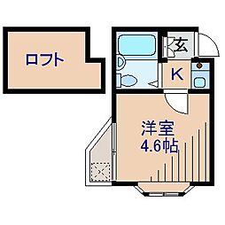 アイケーアイ妙蓮寺 1Kの間取図画像