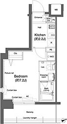 プラウドフラット鶴見2 1Kの間取図画像