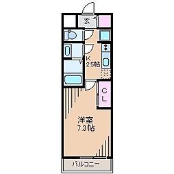 LOC'SKIKUNA 1Kの間取図画像