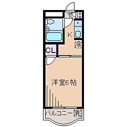 ハイタウン大倉山No.1 ワンルームの間取図画像