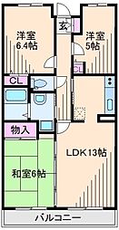 オーキッドレジデンス港北綱島イースト 2SLDKの間取図画像