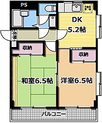 メゾンドユー 2DKの間取図画像