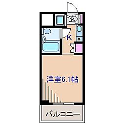 パークノヴァ綱島 1Kの間取図画像