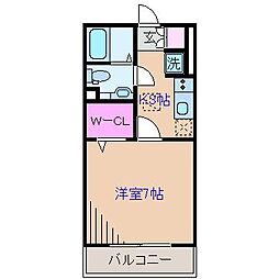 グランデ 1Kの間取図画像