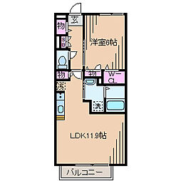 アプリコート 1LDKの間取図画像