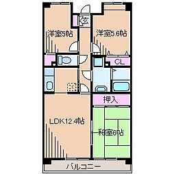 ガーデンコート大倉山 3LDKの間取図画像