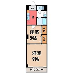 プレステージ祇園 4階2Kの間取り
