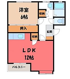 浪漫倶楽部2 1LDKの間取図画像