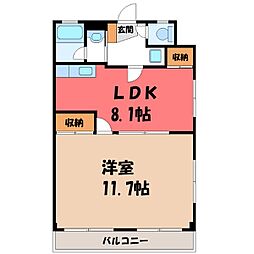 サンシャイン今宮 1LDKの間取図画像
