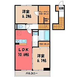 クレイン6 2LDKの間取図画像