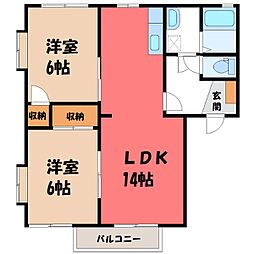サンエイハイツA 2LDKの間取図画像