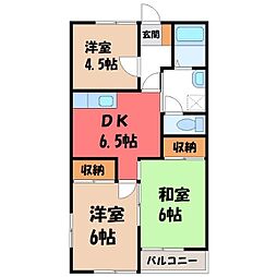 コーポすぎB 3DKの間取図画像