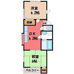 アレスト関口PART1 2DKの間取図画像