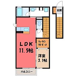 カーサチェロ 1LDKの間取図画像