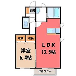 ジュピター 1LDKの間取図画像