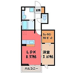 ウィルドゥ江曽島 1LDKの間取図画像