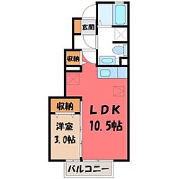 JR東北本線 宇都宮駅 バス29分 宝木団地下車 徒歩6分 1階/-