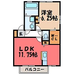 エヲコルトC 1LDKの間取図画像